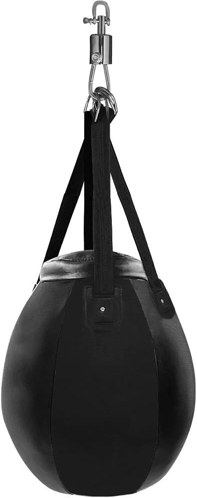 Aoneky apvalus bokso kriaušė 120 x 58 cm su dirželiais ir sukamaisiais kaiščiais, maksimali apkrova 55 kg, greičio kriaušė boksui, fitnesui, mma, kovos menams (nepripildyta)