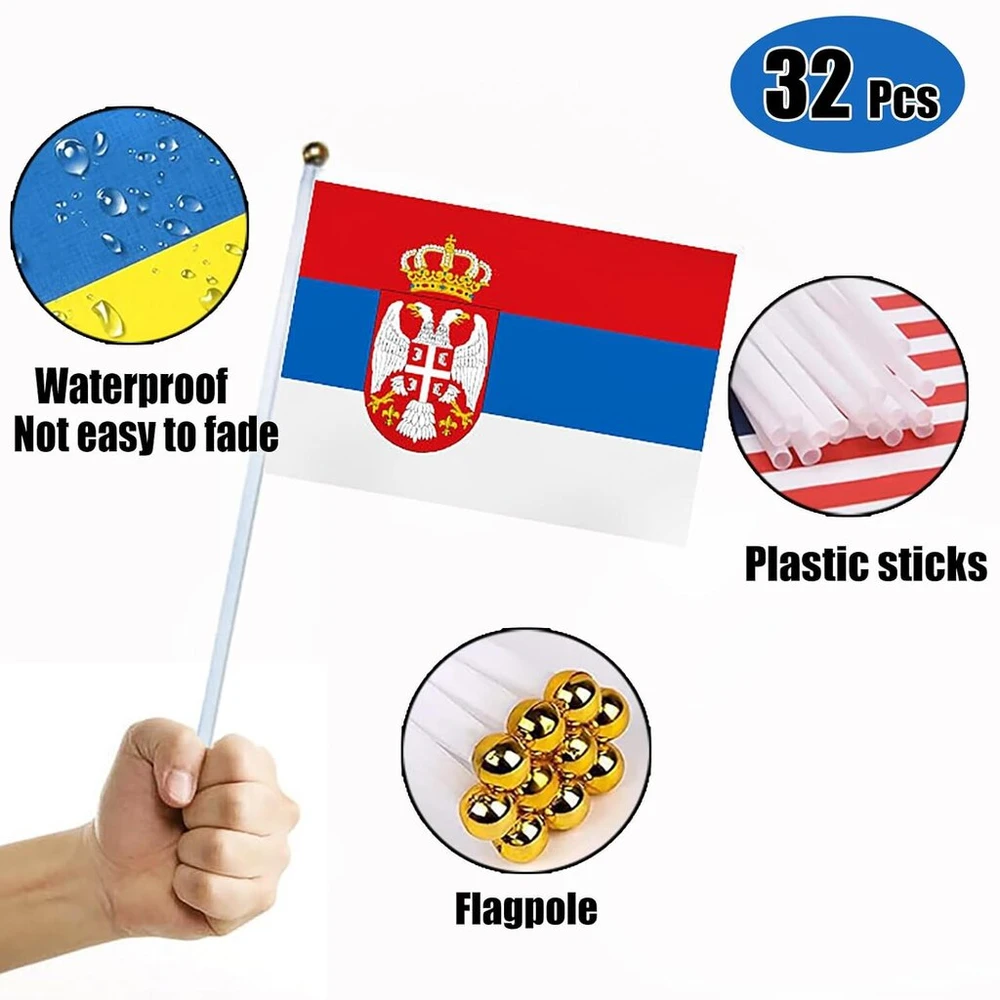 Aootuerl 32 šalių euro vėliava maža, 32 šalių dvipusė audinio Em dekoracija rankose laikomos vėliavos, olimpinė vėliava maža olimpinėms eurovizijos namų baro vakarėlių dekoracijoms