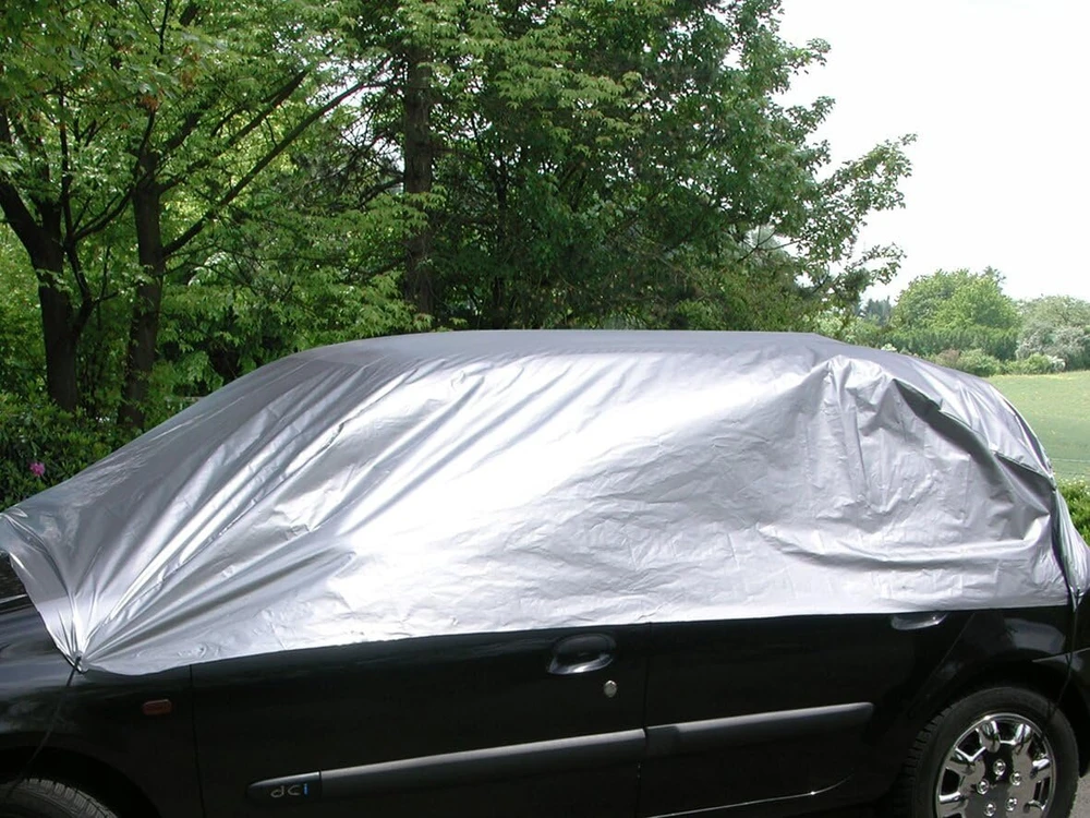 Apa 16187 pusiau dengiantis automobilio uždangalas L, apimtis 8,7 m, automobilio uždangalas, atsparus oro sąlygoms, pilkas