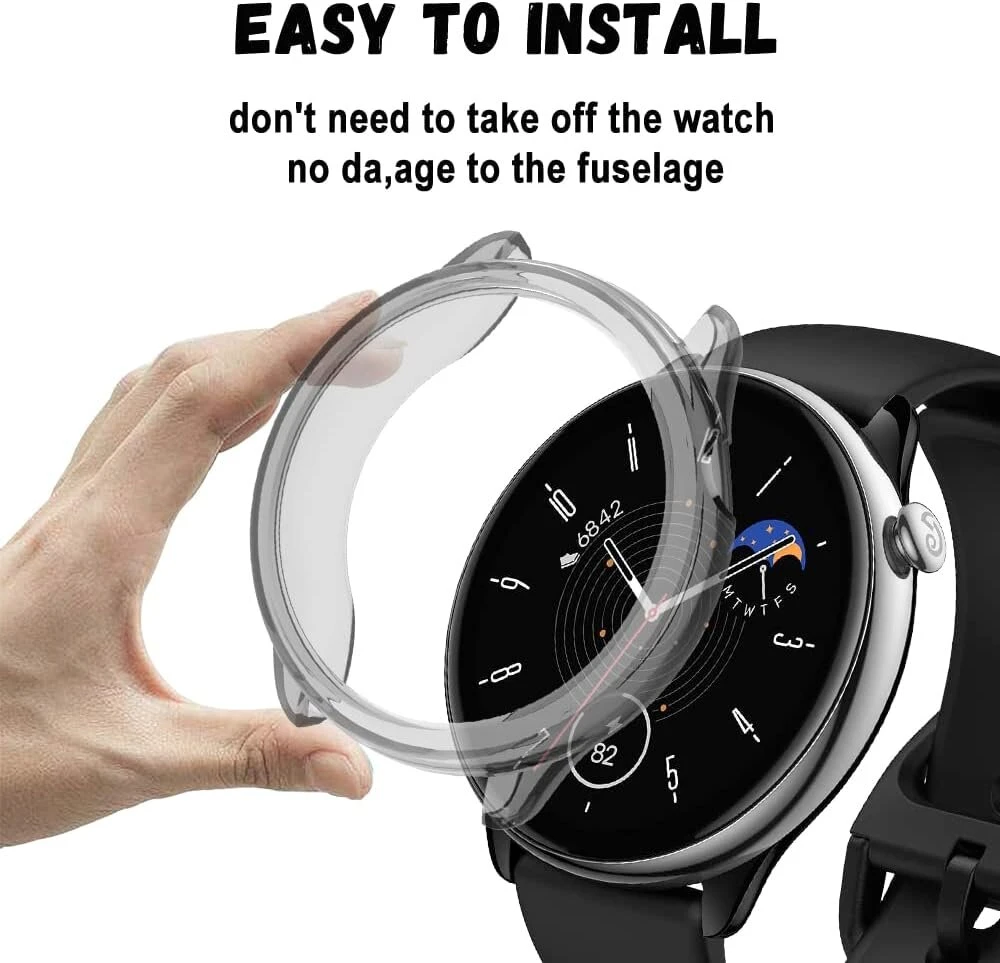 Apsauginis dėklas su ekrano apsauga Amazfit Gtr Mini - Juodas