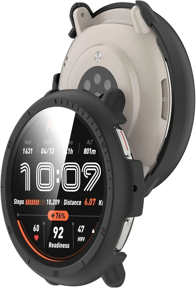 Apsauginis dėklas su ekrano apsauga Amazfit Active 2, 2 vnt. juodas