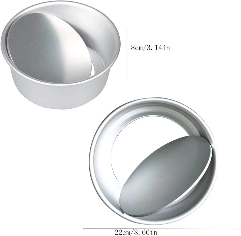 Apvali aliuminio kepimo forma, 20 cm apvali torto forma, torto kepimo forma, atsegama torto forma vestuvėms, gimtadieniui, vakarėliui, kalėdoms, tortų kepimui, tortų "pasidaryk pats" (sidabrinė)
