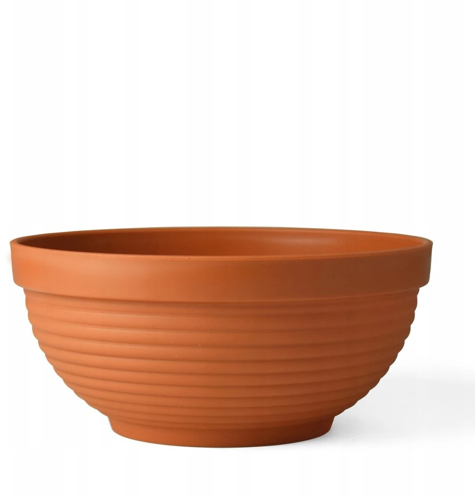 Apvalus gėlių vazonas, didelis dubuo 52cm, juodas terasai, sodo kiemui