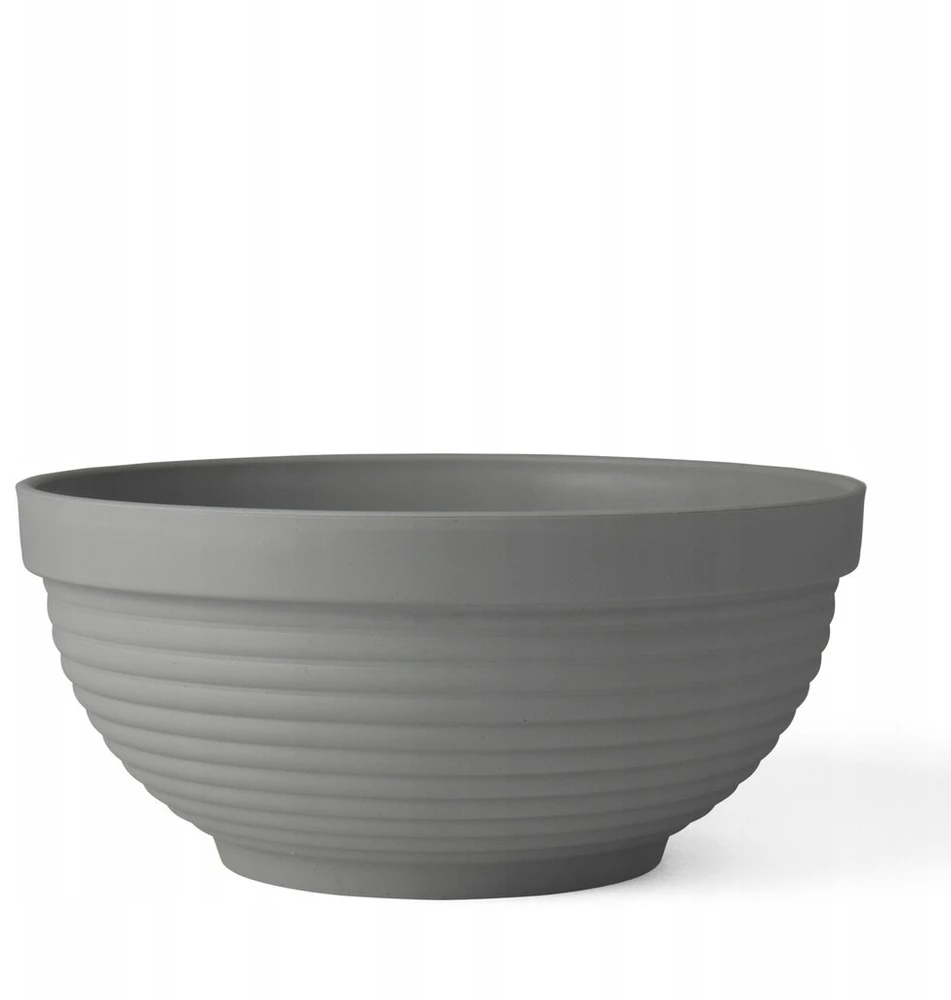 Apvalus gėlių vazonas, didelis dubuo 52cm, juodas terasai, sodo kiemui