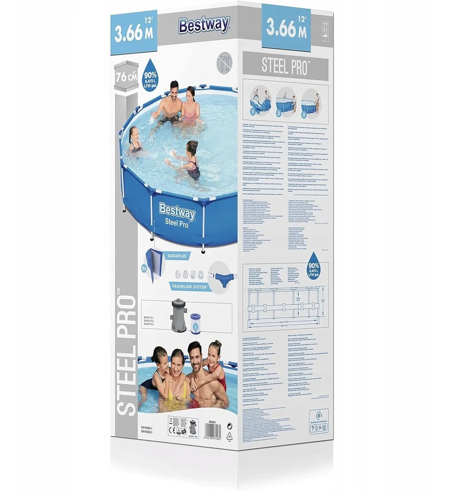Apvalus karkasinis baseinas Bestway 366 x 366 cm