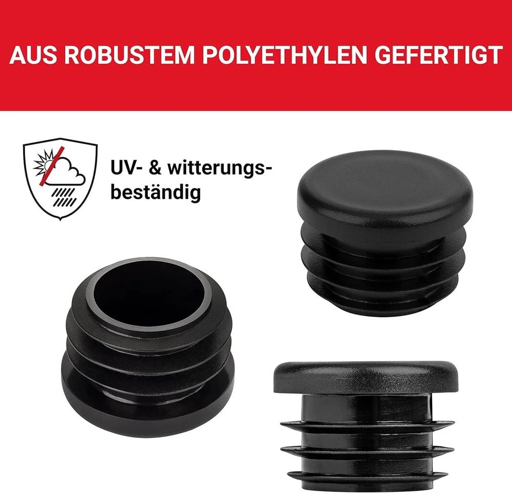 Apvalūs vamzdžių kamšteliai 25 mm, 10 vnt.