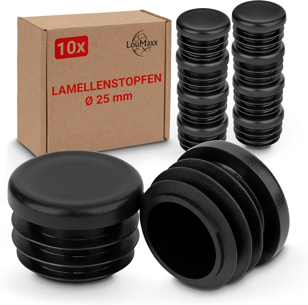 Apvalūs vamzdžių kamšteliai 25 mm, 10 vnt.