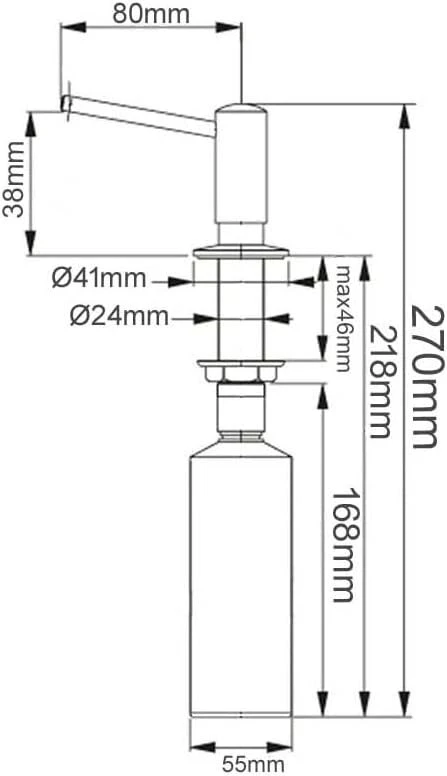 Aqbau® įmontuojamas muilo dozatorius praustuvo losjono dozatorius indų ploviklio dozatorius (aukso spalvos)
