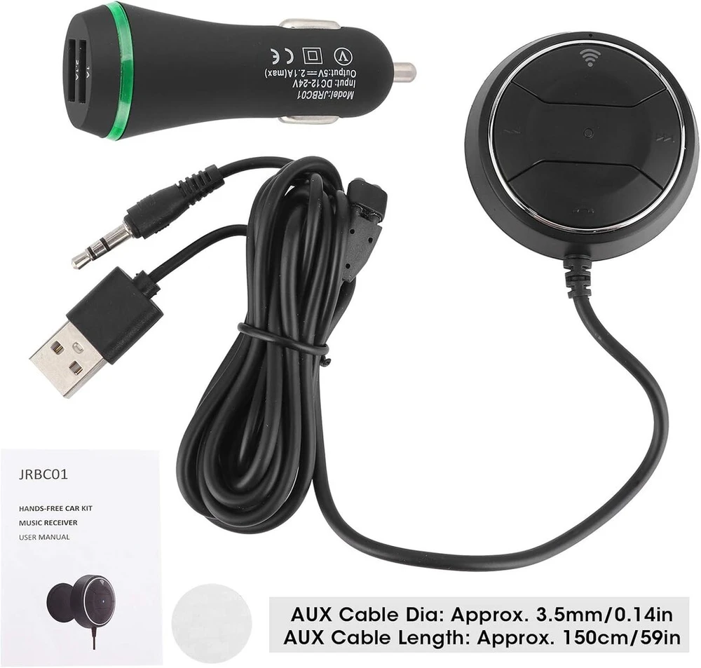 Aqxreight - automobilinis bluetooth rinkinys, belaidis v4.0 bluetooth rinkinys, nfc laisvų rankų įrangos skambučių muzikos grotuvo imtuvas 3.5mm aux prievadas