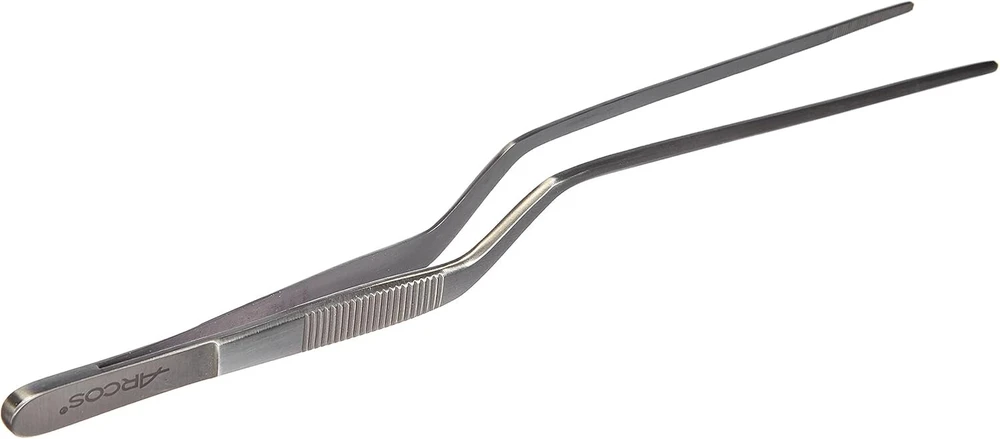 Arcos žnyplės patiekalams tiekti 200 mm, nerūdijančio plieno. Profesionalus virtuvės įrankis patiekalų pateikimui. Gadget Chef. Spalva sidabrinė