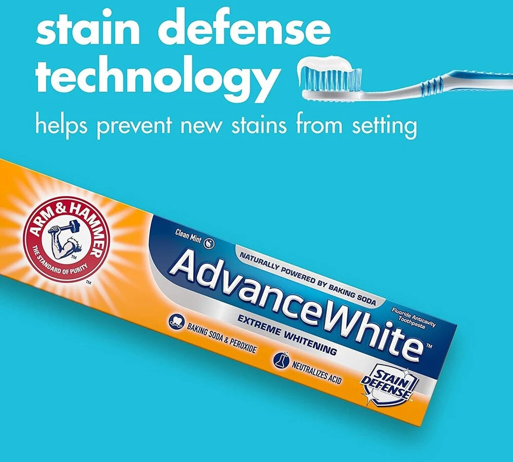 Arm & Hammer Advance Baltas Extreme balinamoji dantų pasta, apsauga nuo dėmių, 2 vnt.