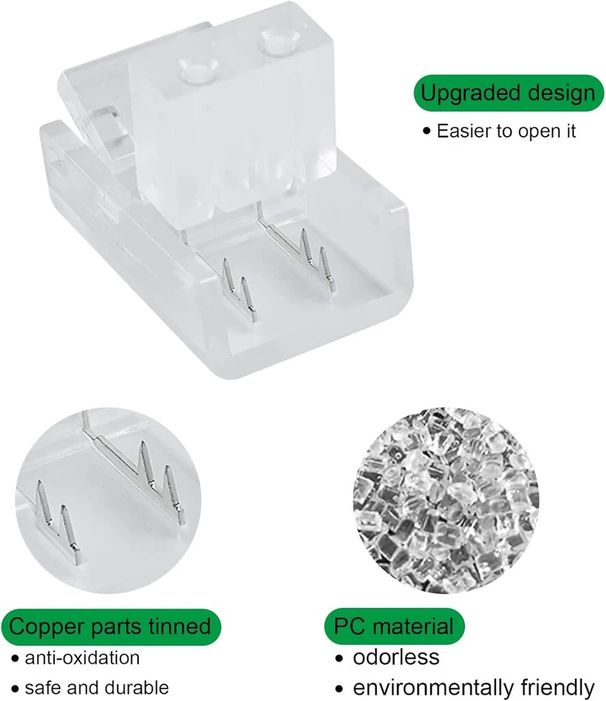 Aroidful 10 Led juostų jungčių rinkinys, 2 kontaktų Led adapterio jungtis, 10 mm Led juostos jungiamasis kabelis, skirtas Smd 5050/3528 Led juostai su atsuktuvu