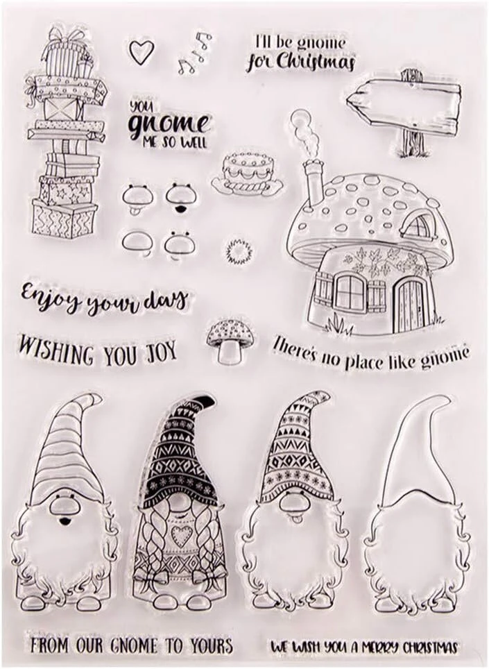 Arriettycraft linksmų Kalėdų laimingų Naujųjų metų skaidrūs antspaudai Kalėdų atvirukų dekoravimui, scrapbooking'ui