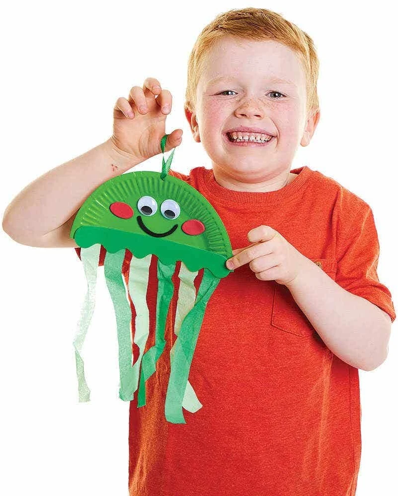 Art & Fun Medūzų popierinių lėkščių kūrybinis rinkinys vaikams - 4 vnt.