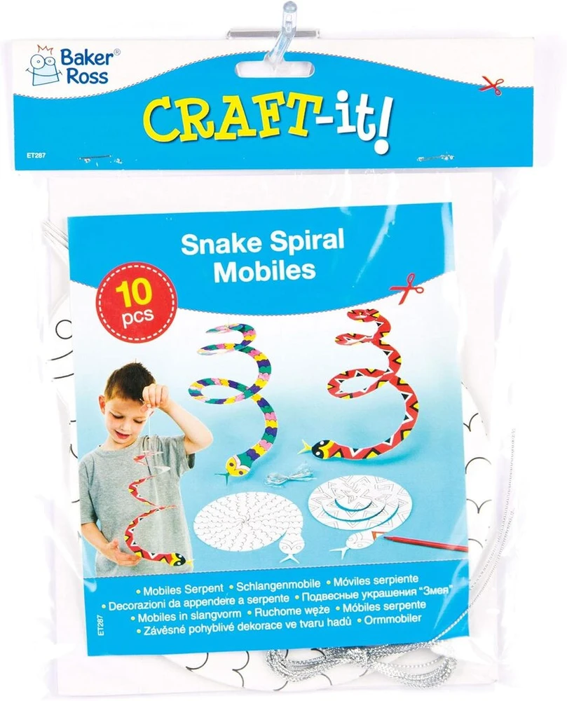 Art & Fun Spiralės gyvatės kortelės mobilūs pakabinimui, 10 vnt.