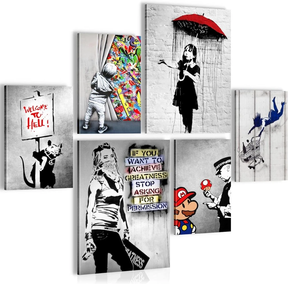Plakatas Art Zone Street Art Sieninė Tapyba Banksy Stiliaus - Paruošta Kabinti