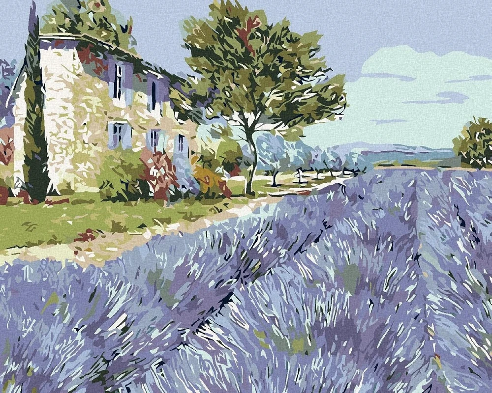 Artberry Paveikslas pagal skaičius – Levandų laukas I 40 x 50 cm su rėmu (jau įtemptas)