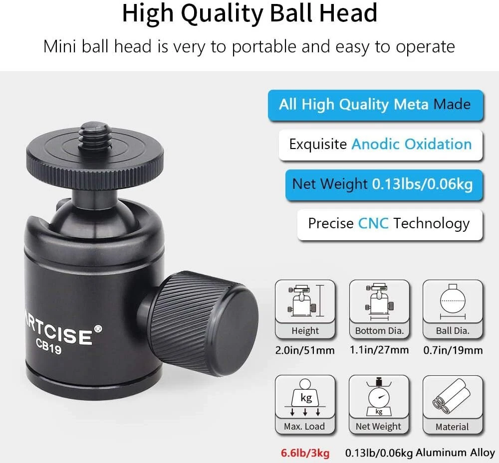Artcise Cb19 Mini Trikojo Galvutė su 1/4" Adapteriu (2 vnt.)
