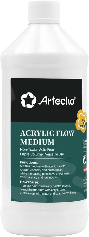 Artecho skiediklis liejamiesiems dažams 946 ml (32 oz) akriliniams dažams, skiediklis akriliniams dažams, pagerina akrilinių dažų tekėjimą