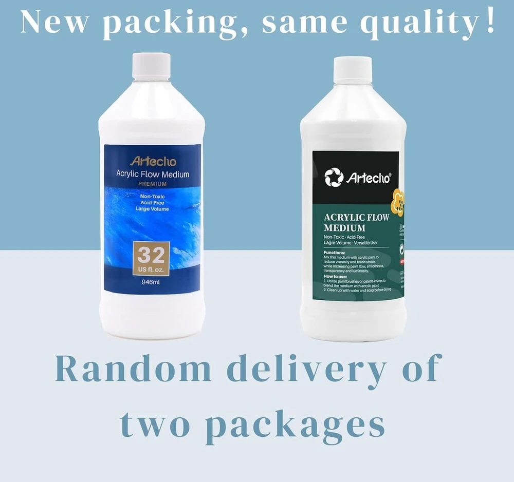Artecho skiediklis liejamiesiems dažams 946 ml (32 oz) akriliniams dažams, skiediklis akriliniams dažams, pagerina akrilinių dažų tekėjimą
