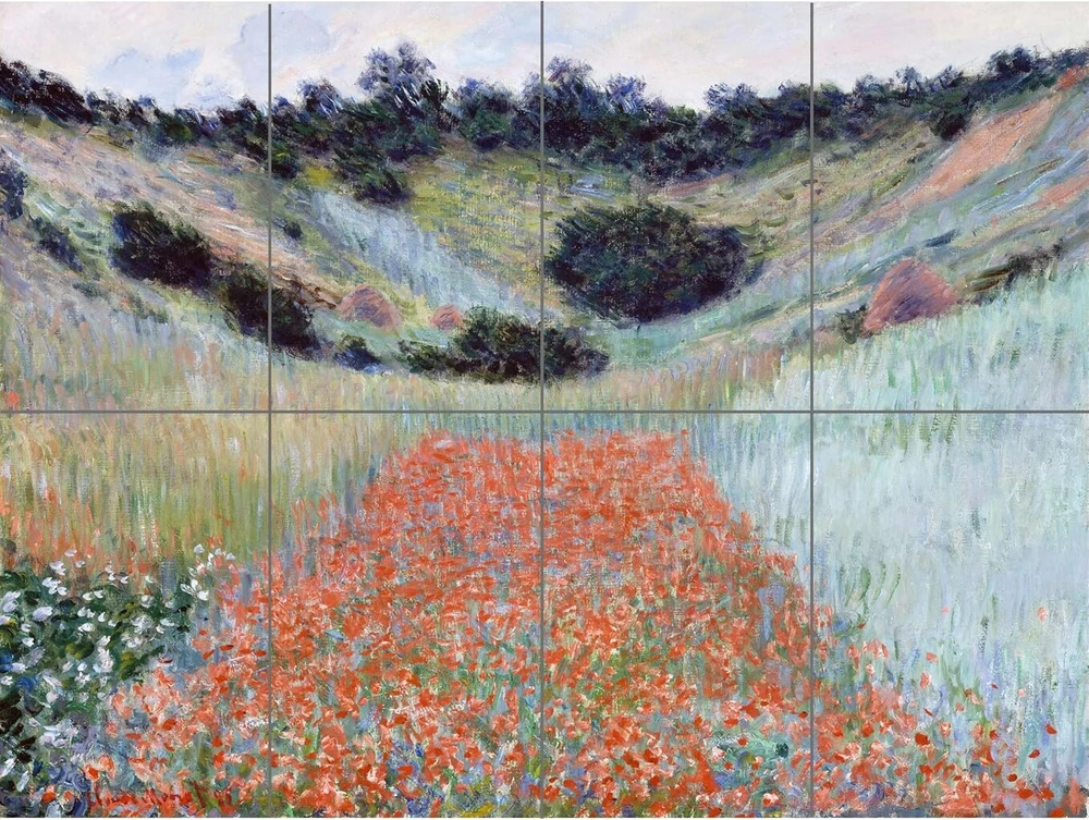 Artery8 Claude Monet aguonų laukas įduboje prie Giverny Xl didelis plakatas (8 sekcijos) laukas