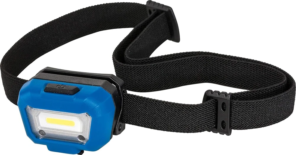 As - Schwabe Lichtfabrik Hd 200 akumuliatorinis galvos žibintas su įjungimo/išjungimo jutikliu 2 W, 200 liumenų - 6500 K dienos šviesa - įkraunamas galvos žibintas - galvos žibintas su 2 režimais - darbo lemputė - mėlynas - Ip54, 42825