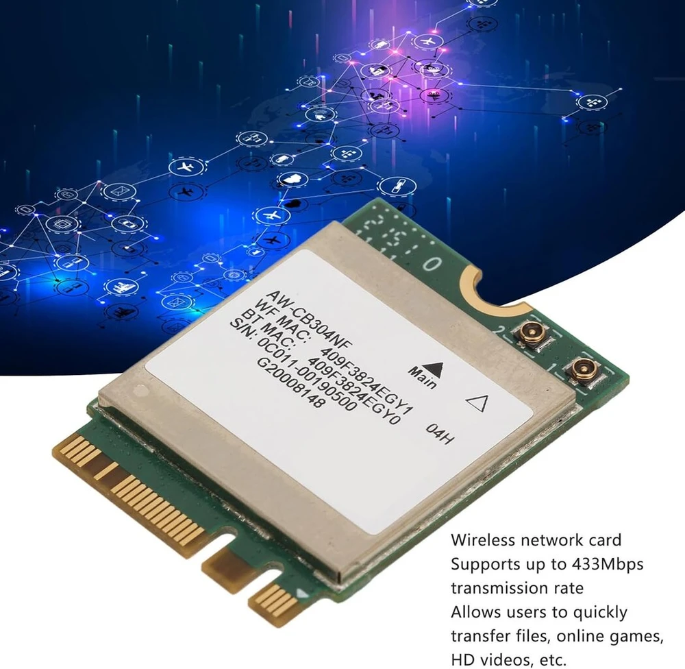 Ashata belaidžio tinklo plokštė, aw cb304nf rtl8821ce tinklo plokštė, 433mbps m.2 ngff tinklo plokštė bt4.2 tinklo adapteris, skirtas windows 7 8 10