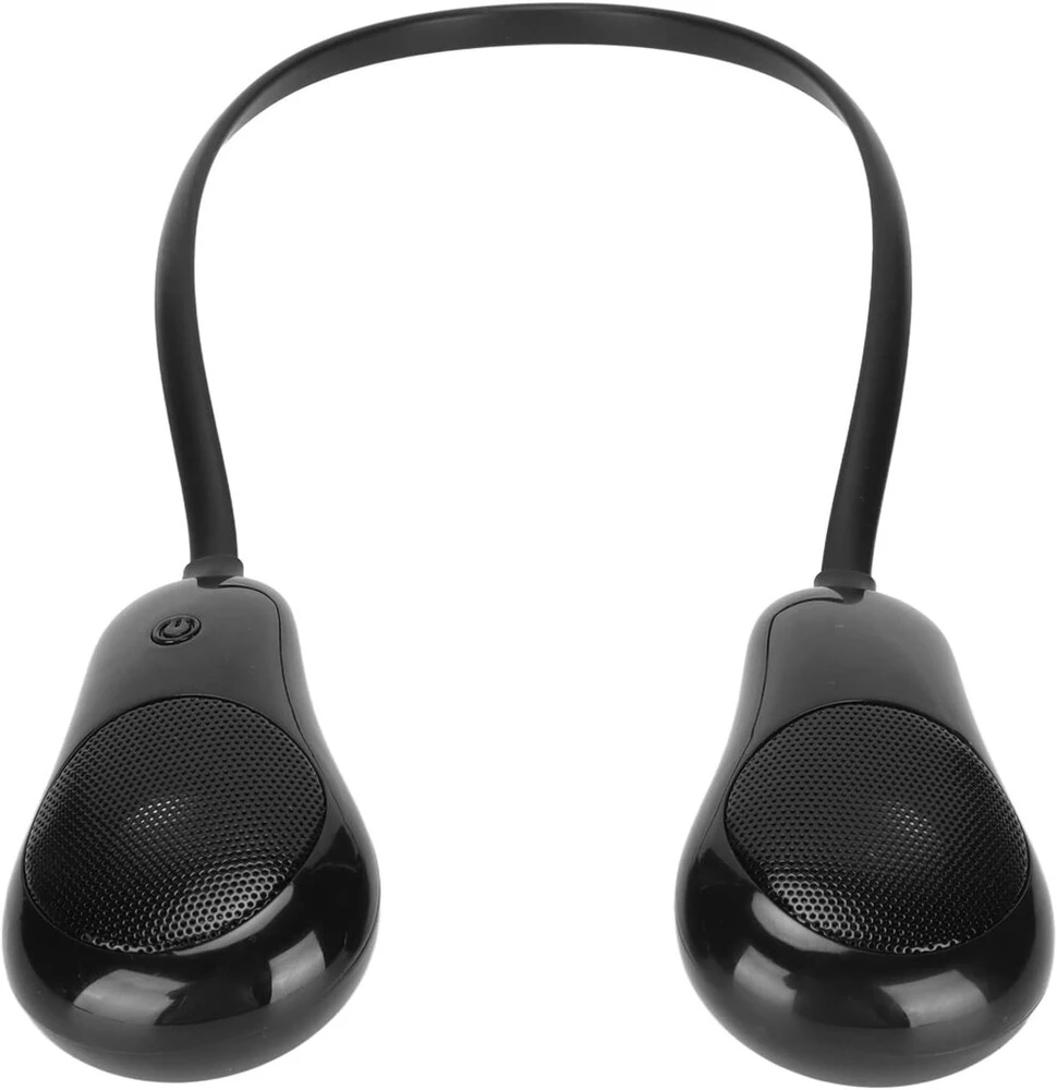 Kompiuterio kolonėlės Ashata Bluetooth garsiakalbis ant kaklo, belaidis nešiojamas laisvų rankų įranga, tikras 3d stereo garsas aplink kaklą, nešiojamas Bluetooth garso įrenginys namams ir (juodas)