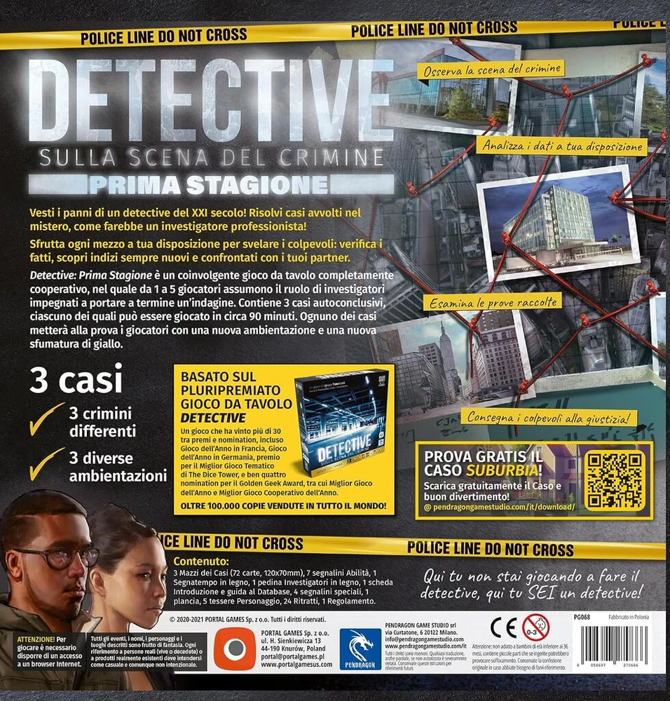 Asmodee Italia - Detective First Season stalo žaidimas Pendragon Game Studio Edition italų kalba 0602