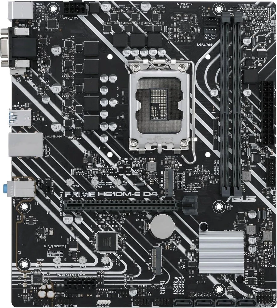 Vaizdo plokštė Asus Prime H610m-e D4-csm verslo pagrindinė plokštė, Socket Intel Lga 1700 (matx, Pcie 4.0, 1gb Ethernet, Asus Com Debug Header, nuotolinis It valdymas)