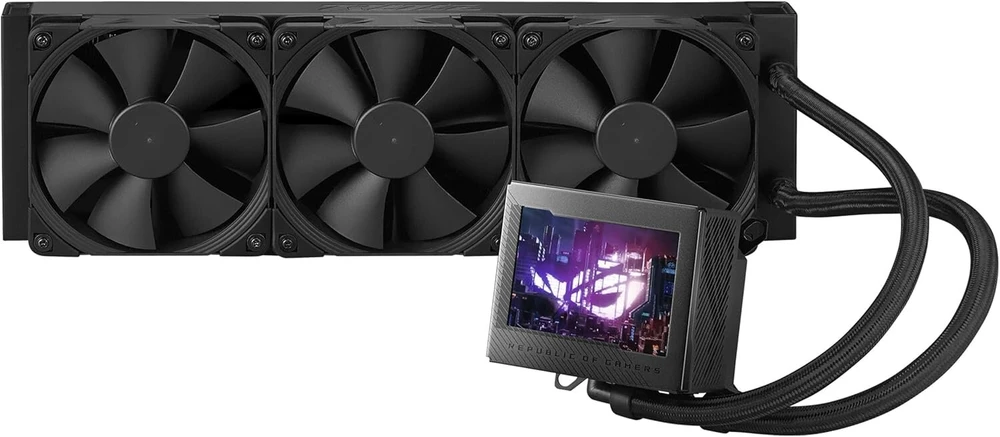 Asus rog ryujin iii 360 all-in-one skystas cpu aušintuvas (3,5 colio lcd, asetek 8-os kartos siurblys, 3 x noctua 2000 pwm 120 mm radiatoriaus ventiliatoriai, juodas)