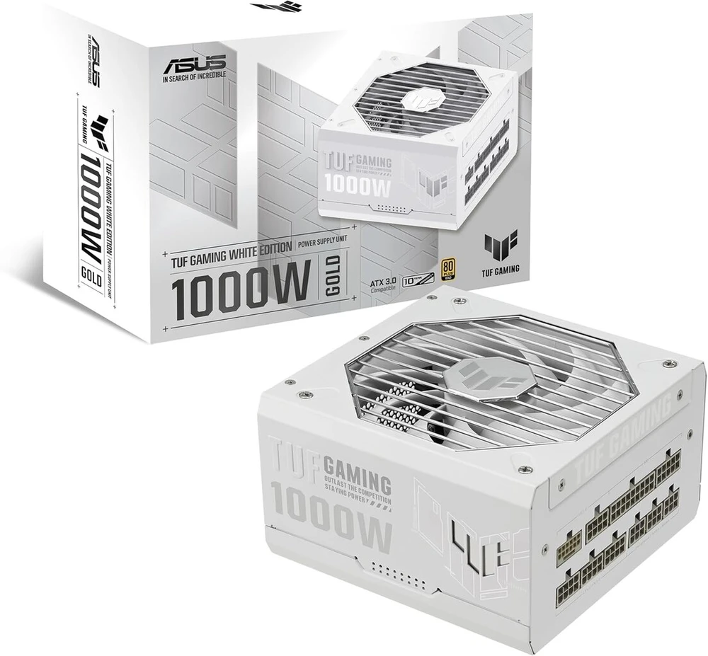 Asus Tuf Gaming 1000w Gold maitinimo blokas, Atx 3.1, Pcie 5.1, baltas