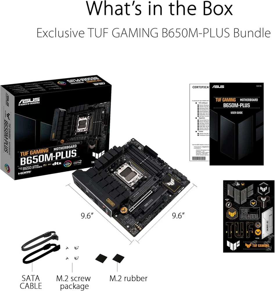 Vaizdo plokštė Asus Tuf Gaming B650m-plus pagrindinė plokštė, Am5 lizdas, Ddr5
