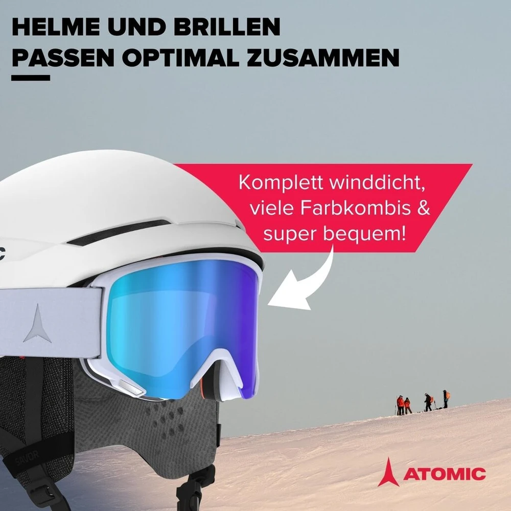 Atomic Savor slidinėjimo šalmas baltas, dydis L, unisex suaugusiems, 360° prigludimo sistema, aukščiausios kokybės apsauga nuo smūgių, aircon ventiliacijos sistema, galvos apimtis 59-63 cm