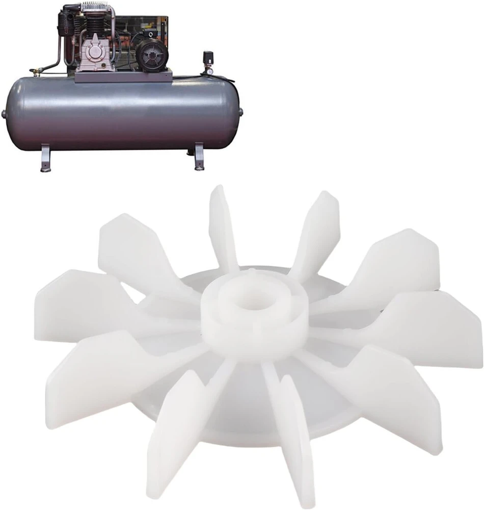 Atsarginės dalys central pneumatic kompresoriams, atsarginis ventiliatoriaus sparnuotės plastikinis ventiliatoriaus sparnuotės priedas mažiems oro kompresoriams, directonline variklis, 14 mm velenas, 135 mm išorinis skersmuo