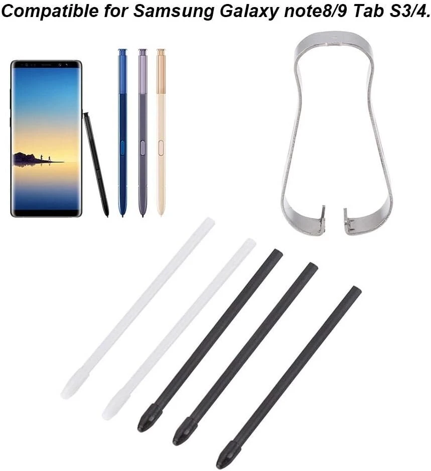 Atsarginiai antgaliai, Stylus S Pen papildymo įrankių rinkinys, universalūs minkšti atsarginiai antgaliai, skirti Note 8/9 Tab S3/4 (juodi)