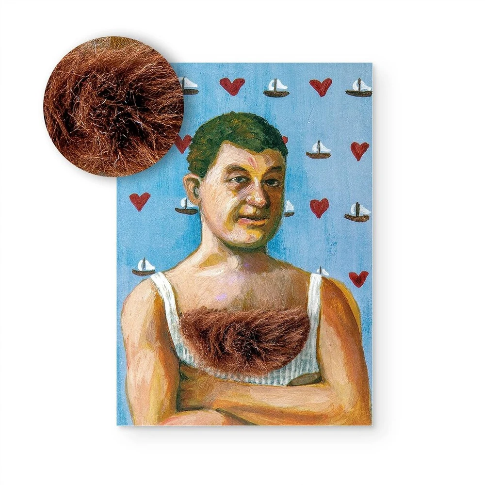 Atvirukas su pliušiniu "chest Toupet" motyvu, A6 formatas