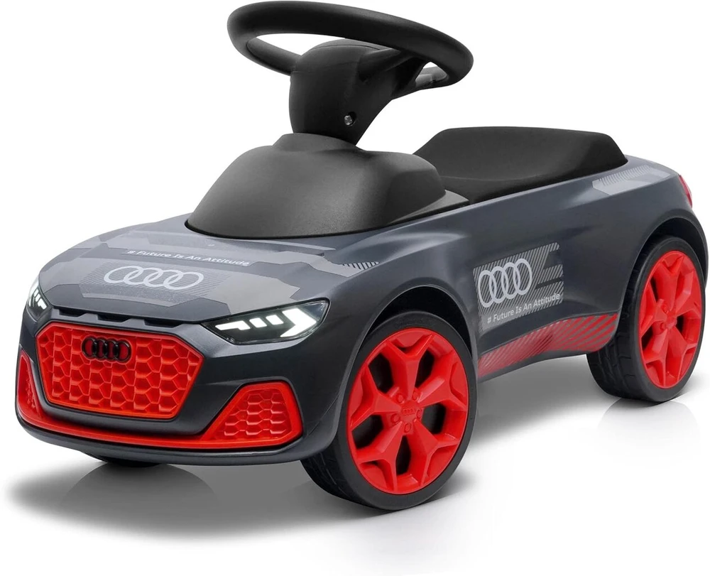 Audi collection 3202201000 Junior Quattro Rs Q e-tron illuminated Bobbycar vaikiška transporto priemonė, antracito/raudona, 71.5 x 29 x 37 cm