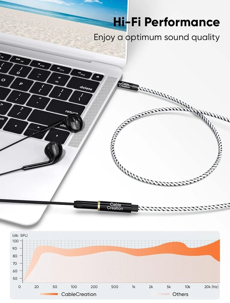 Audio prailginimo laidas 3.5mm kištukas-lizdas, 3 metrai