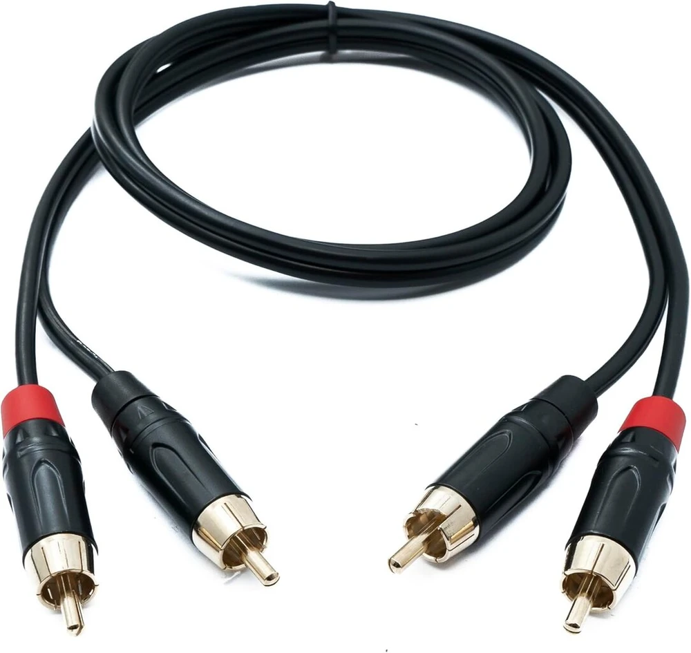 Audio Rca kabelis 2x Rca, 100 cm, juodas