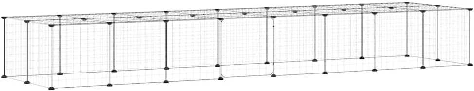 Augintinių narvas, 36 segmentai, juodas, 280x70x35cm, plienas