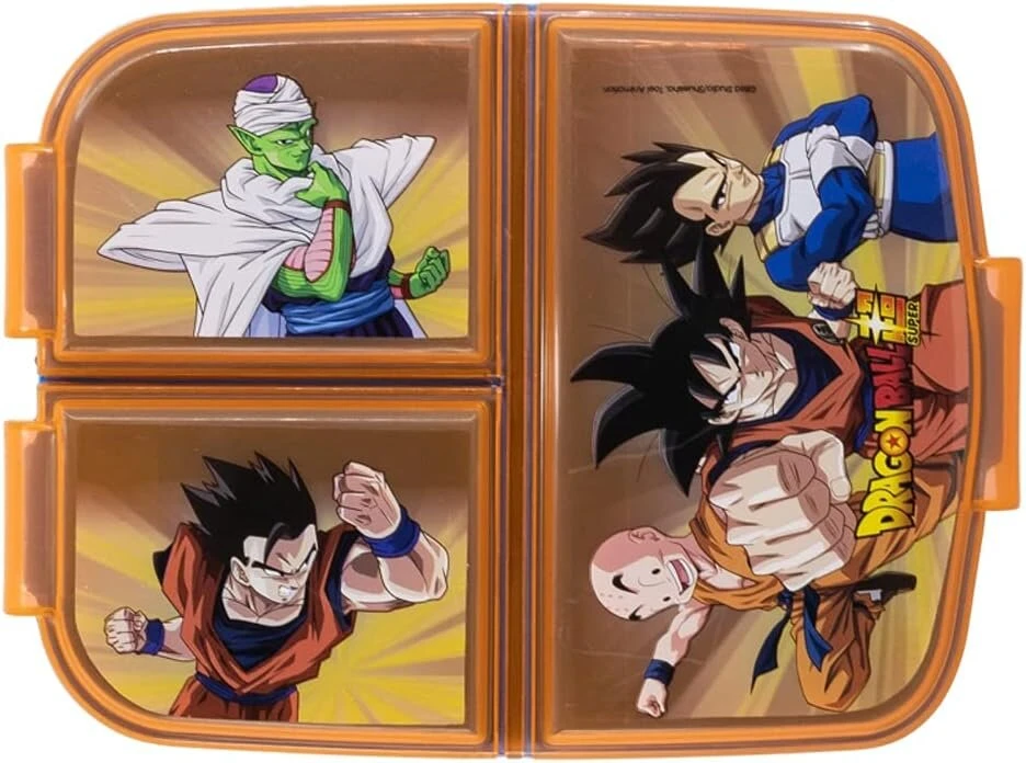 Aukščiausios kokybės Dragon Ball priešpiečių dėžutė su 3 skyriais, bento priešpiečių dėžutė vaikams – puikiai tinka mokyklai, darželiui ar laisvalaikiui