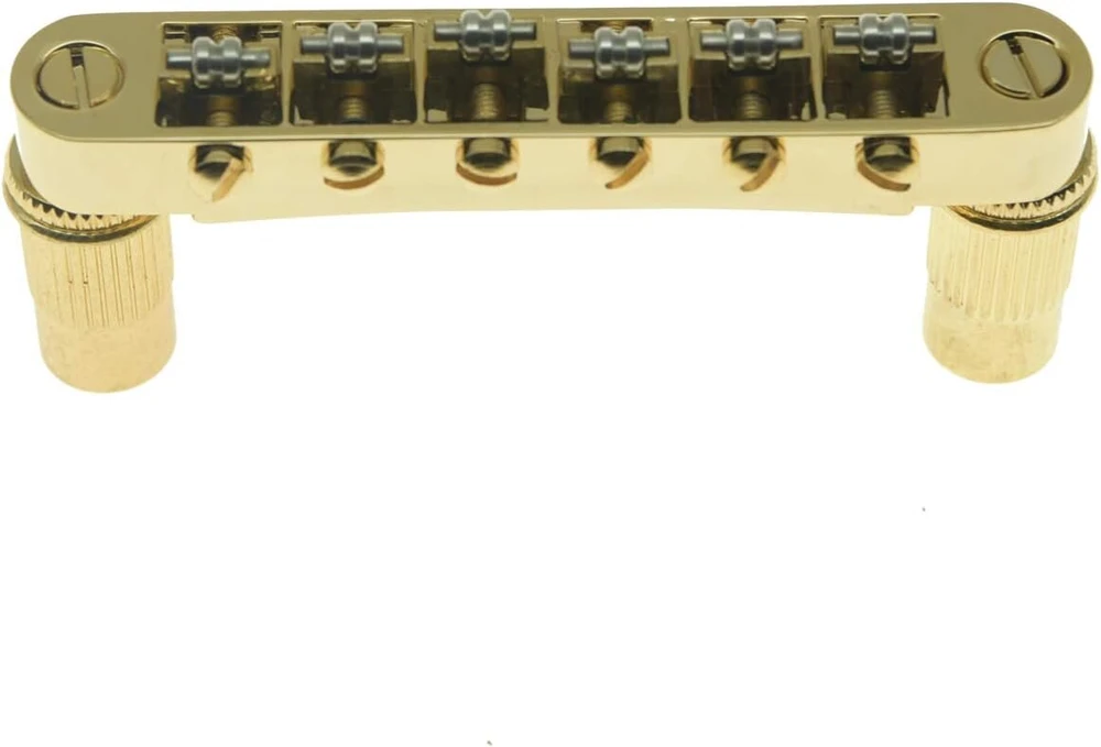 Auksinis "tune-o-matic" gitaros tiltelis su voleliniais balneliais