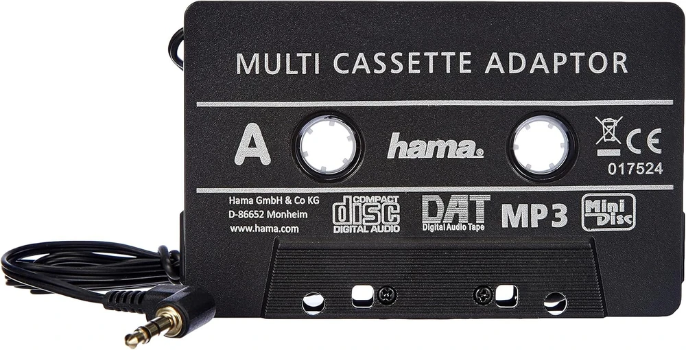Automagnetola Hama automobilinis kasetinis adapteris, juodas