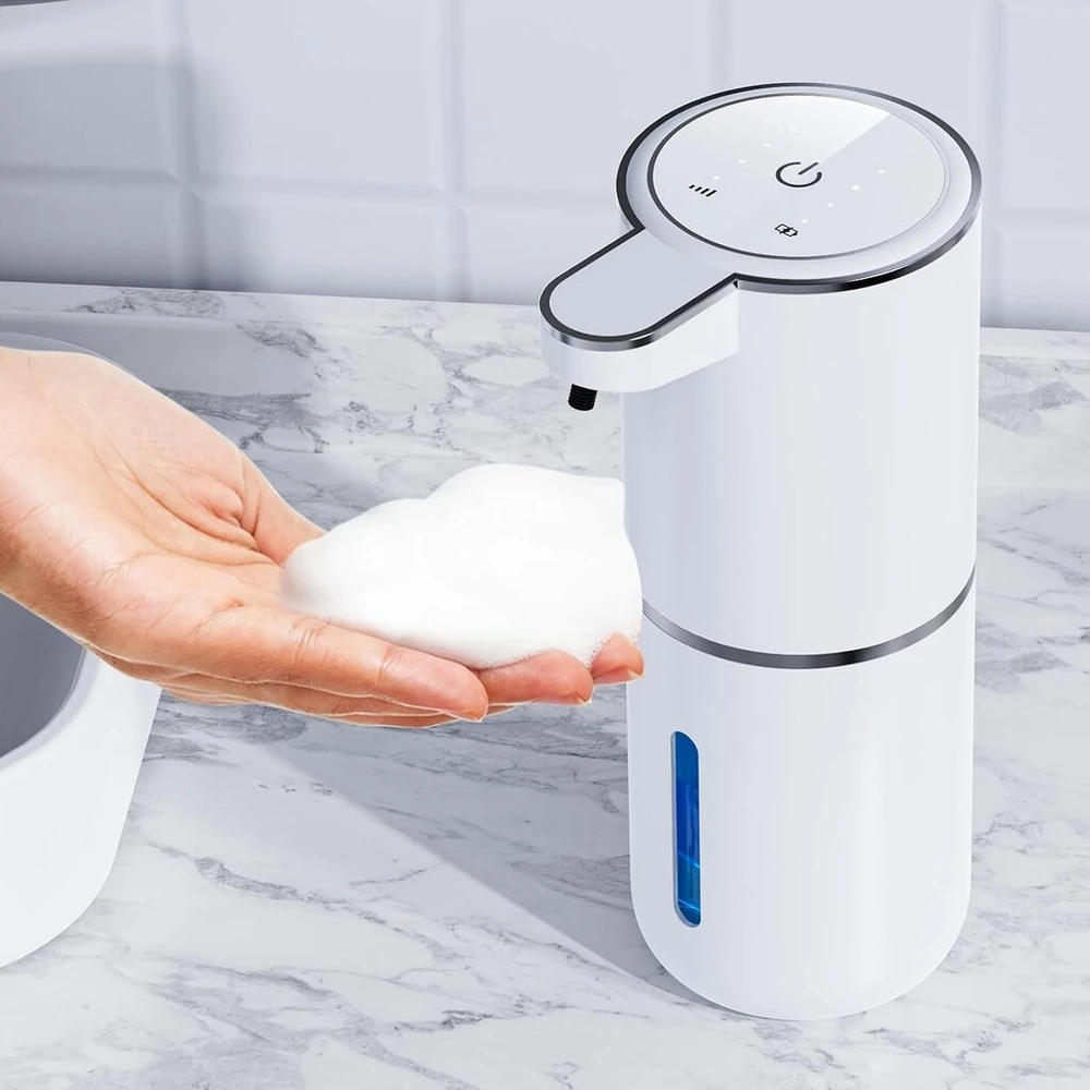 Automatinis muilo dozatorius, montuojamas ant sienos, bekontaktis 380 ml, elektrinis muilo dozatorius su jutikliu, Usb įkraunamas putų muilo dozatorius voniai, virtuvei, biurui
