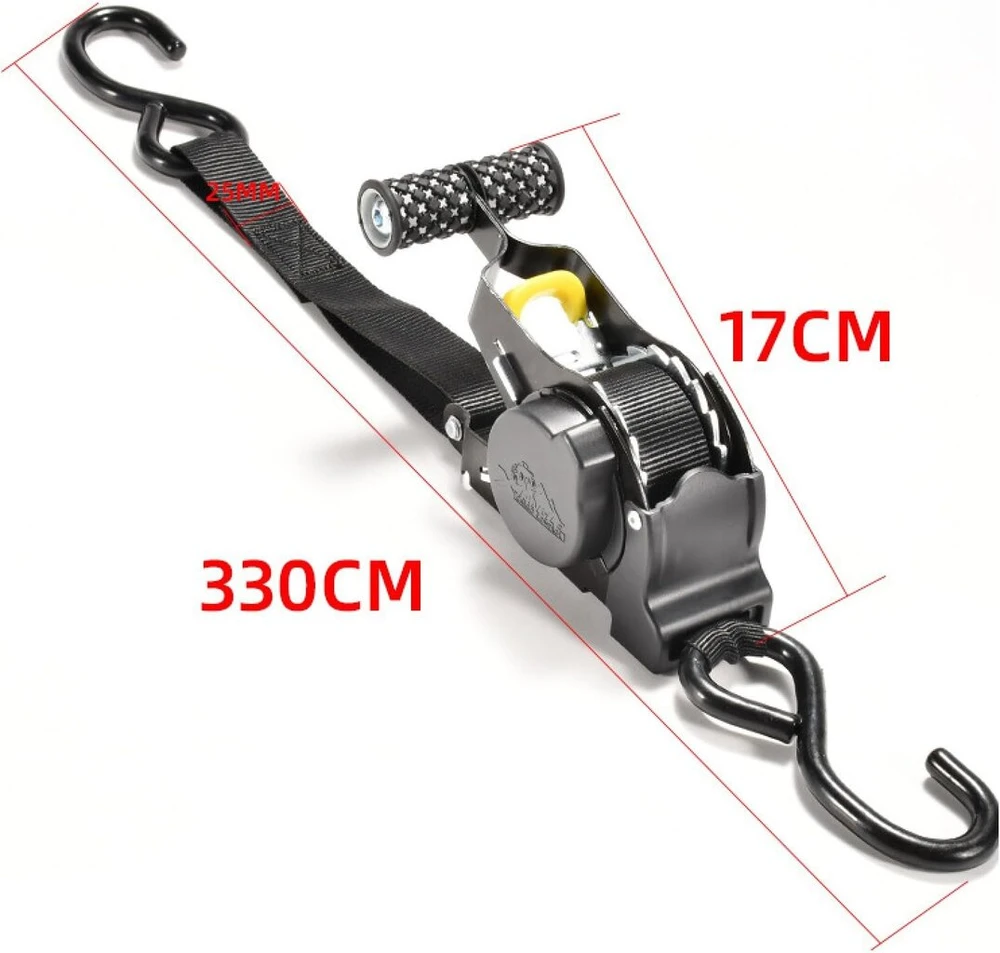 Automatinis surišimo diržas / automatinis surišimo diržo kabliukas automatinis surišimo diržas 330 cm surišimo diržas su terkšle automatinis surišimo diržas bagažo įtempiklis su kablio kabliu surišimo talpa