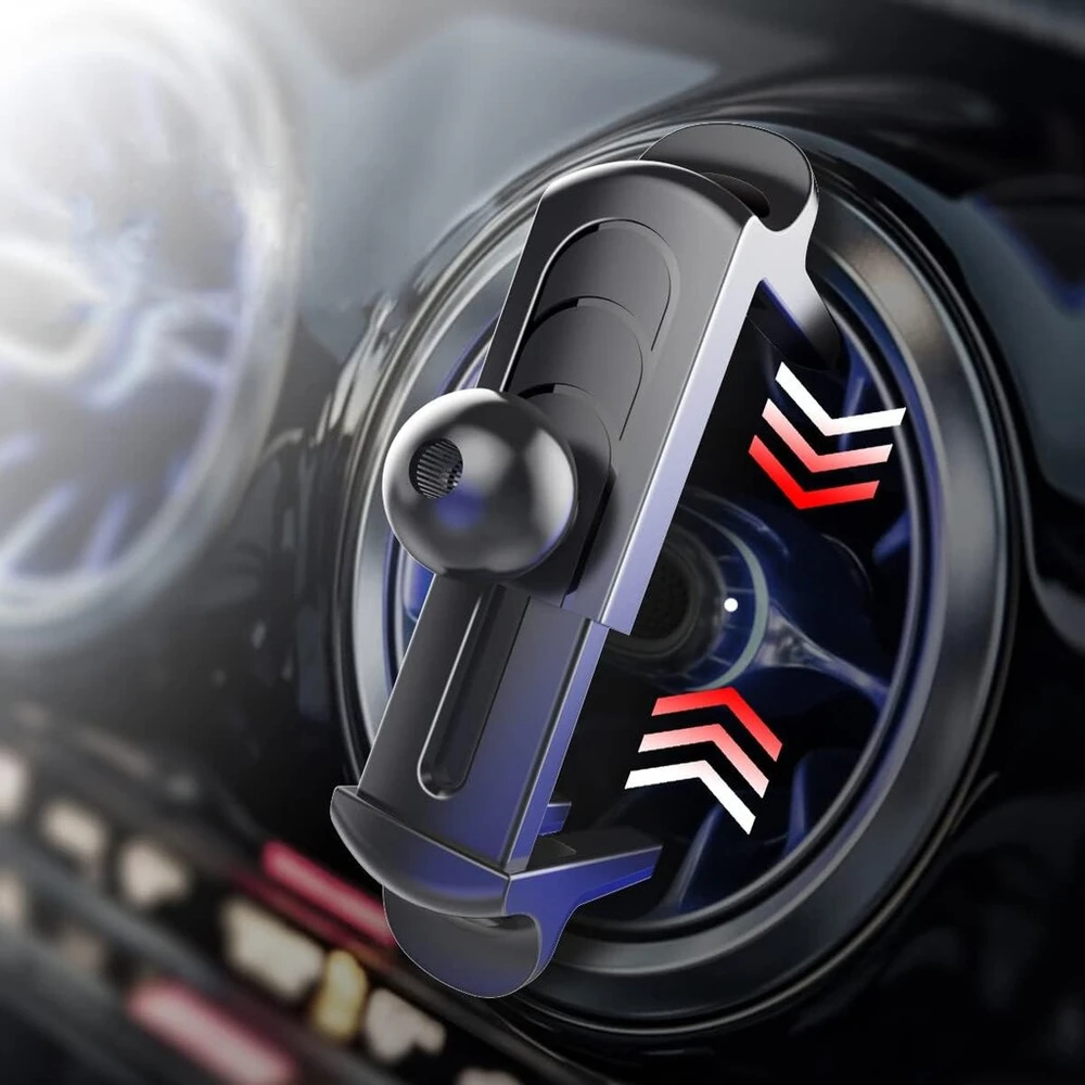 Automobilinis telefono laikiklis apvalioms ventiliacijos grotelėms