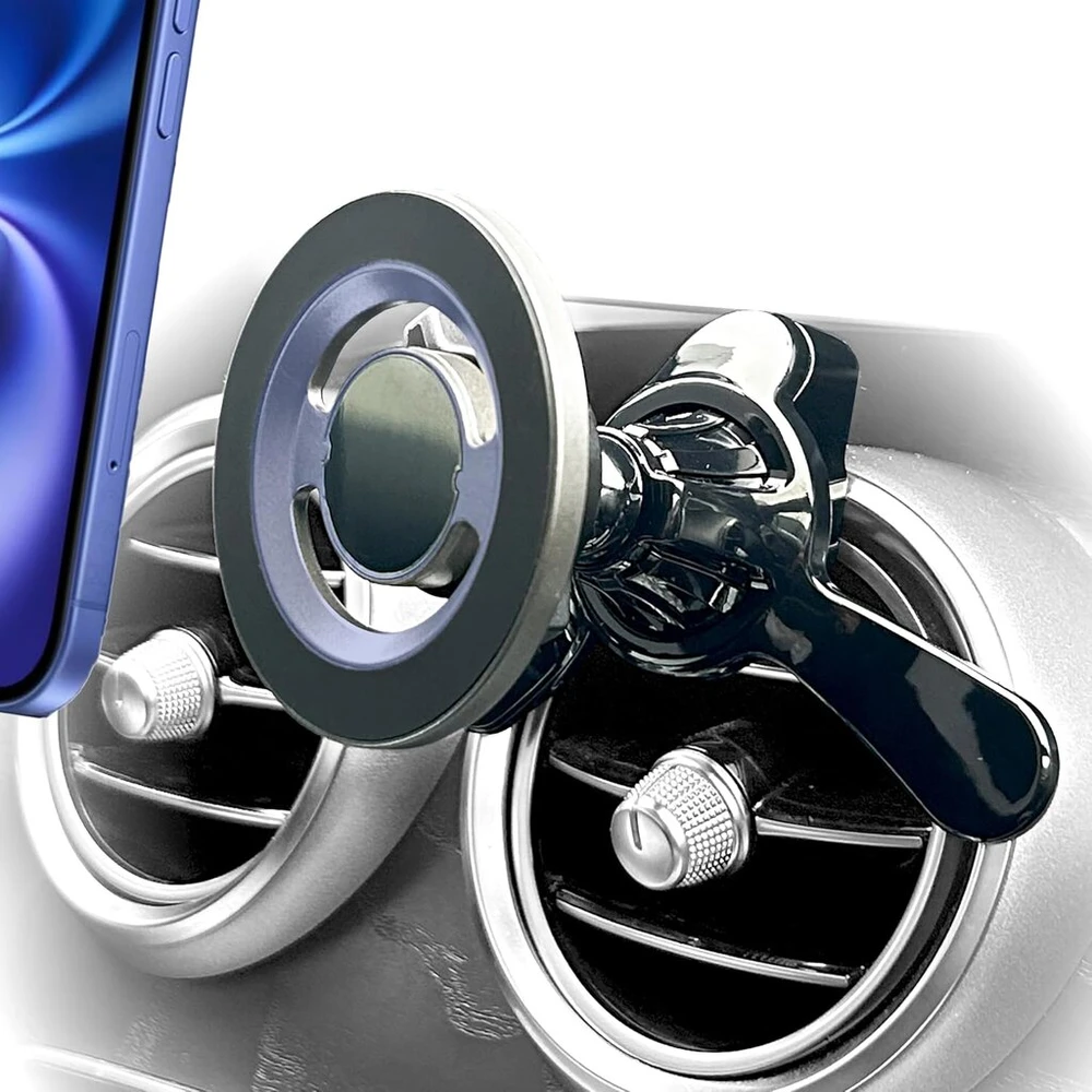 Automobilinis telefono laikiklis su magnetu, suderinamas su magsafe, skirtas apvaliai ventiliacijai, magnetinis telefono laikiklis, skirtas apvaliems ventiliatoriams ir oro angoms, idealus mercedes, audi ir visiems ventiliacijos antgaliams su grotelėmis