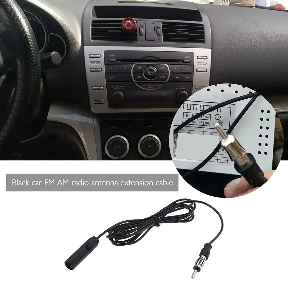 Automobilio radijo antenos prailginimo laidas 2m, Din jungtis
