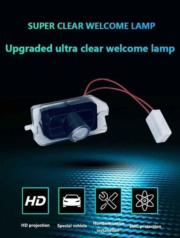Autoqi led aplinkos apšvietimas mercedes automobiliams, 2 vnt. veidrodėlių amg lazerinio logotipo projektorius, suderinamas su a/b/c/e/s klasės w177 w247 w205 w213 w222 glc x253 priedais